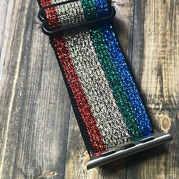 5for$10 Sparkly Glitter Rainbow Soft Strech 38/40/41 Apple Watchband Accessories - Picture 3 of 4